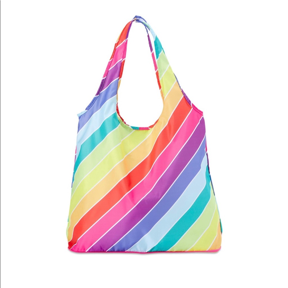 New No Boundaries Packable Rainbow Stripe Tote